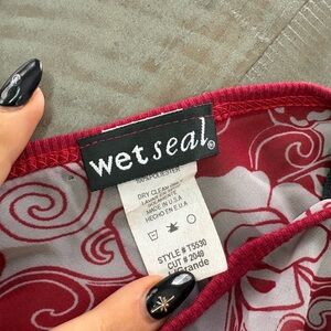 Wet Seal Burgundy and White Floral Top